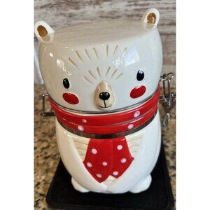 Conagra Ceramic Hinged Cookie Jar Polar Bear Kitschy Granny Core